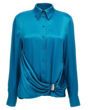 Alberta Ferretti Camicia drappeggio - Blu