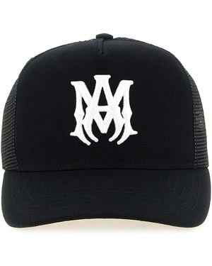 Amiri ' Ma Logo Trucker' Hat With Mesh - Black