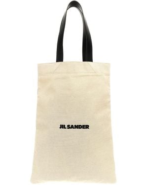 Jil Sander Große Schopper-Tasche "Flat Shopper" - Natur