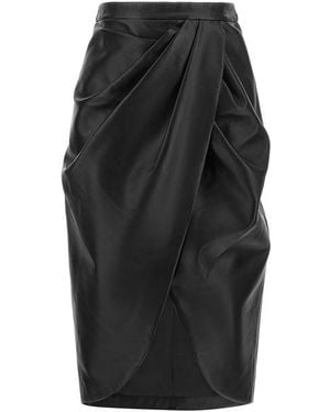 Balmain Gonna Pelle - Nero