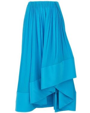 Lanvin Asymmetrical Midi Skirt Gonne Celeste - Blu