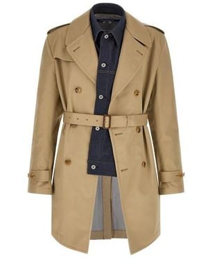 Junya Watanabe Trench Inserto Denim - Neutro