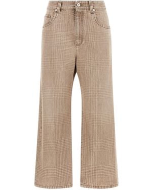 Brunello Cucinelli Jeans "Prince Of Wales" - Natur