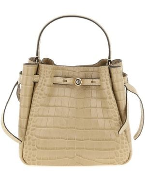 Tory Burch 'romy' Small Bucket Bag - Metallic