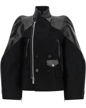 Sacai Melton Wool Jacket - Black