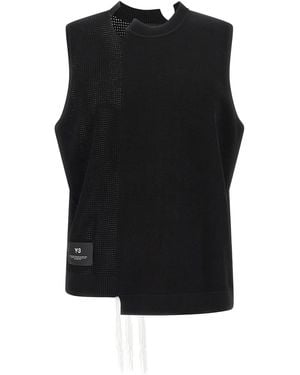 Y-3 Rayon Sleeveless Jacket - Black