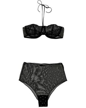 Oséree 'Gem Necklace' Set - Black