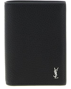 Saint Laurent 'tiny Cassandre' Card Holder - Black