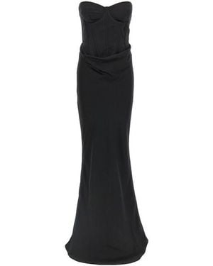 ROTATE BIRGER CHRISTENSEN Abito 'Satin Corset Maxi' - Nero
