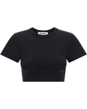 The Attico Bustier Crop T-shirt - Black