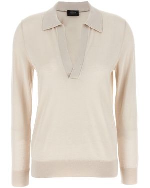 Brioni Polo 'Knit Polo - Natural