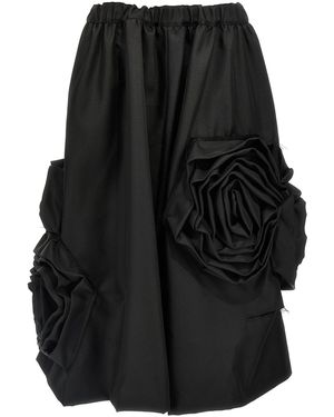 Comme des Garçons Floral Decoration Skirt - Black