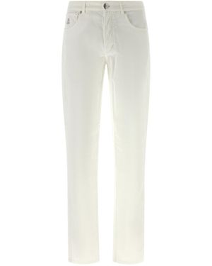 Brunello Cucinelli Velvet Trousers - White