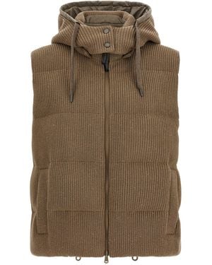 Brunello Cucinelli Sleeveless Down Jacket - Brown
