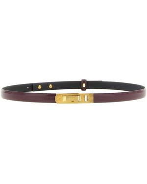 Alberta Ferretti Striped Buckle Belt - Black