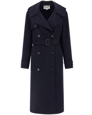 Stella McCartney Double-breasted Wool Trench Coat - Blue
