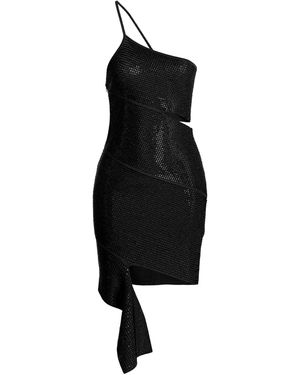ANDREADAMO Sequin One Shoulder Dress - Black