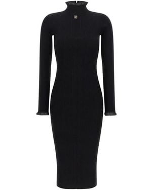 Elisabetta Franchi Abito Maglia A Coste - Nero