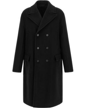 Fendi Angora And Wool Coat - Black