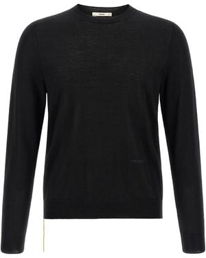 Fendi Yellow Stitching Jumper With Visible Thread - Black