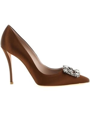 Roger Vivier 'flower Strass' Court Shoes - Brown