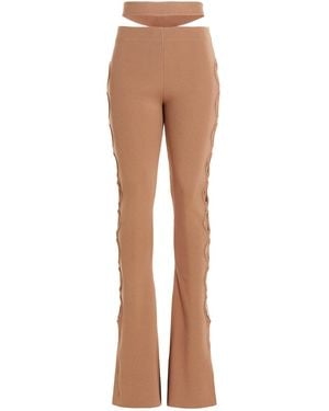 ANDREADAMO Cut Out Trousers With Lacing - White