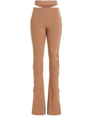 ANDREADAMO Cut Out Trousers With Lacing - White