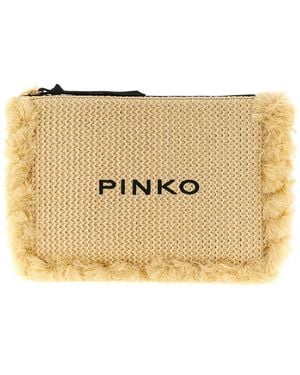 Pinko Raffia Clutch - Natural