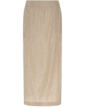 Peserico Lamé Thread Skirt - Natural
