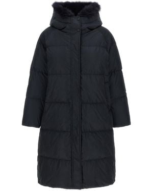 Army by Yves Salomon Fox Fur Finishing Down Jacket - Blue