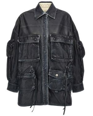 The Attico Cappotto 'Fern' - Nero