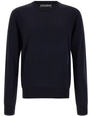 Dolce & Gabbana Strickpullover Mit Heraldik-Wappen - Blau