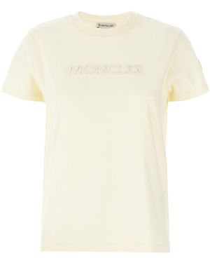 Moncler Logo Embroidery T-shirt - White