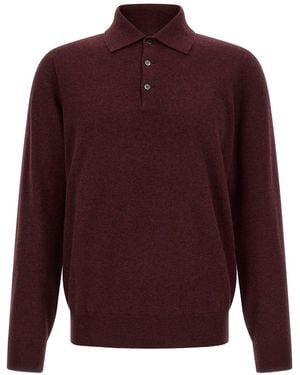 Brunello Cucinelli Cashmere Knit Polo Shirt - Red