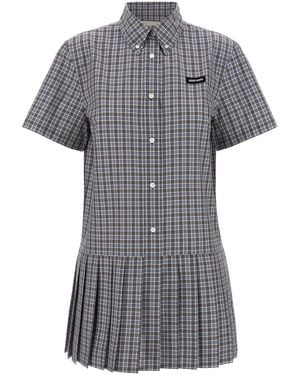 Miu Miu Plisseekleid - Grau