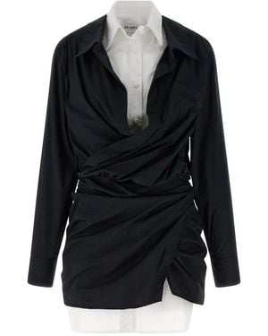 The Attico Double Layer Shirt Dress - Black