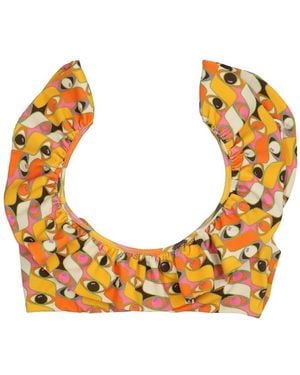 La DoubleJ 'Ruffle' Bikini Top - Orange