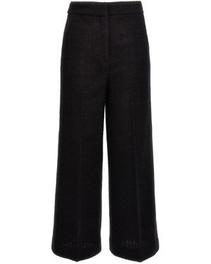 Moschino Cropped Bouclè Trousers - Black