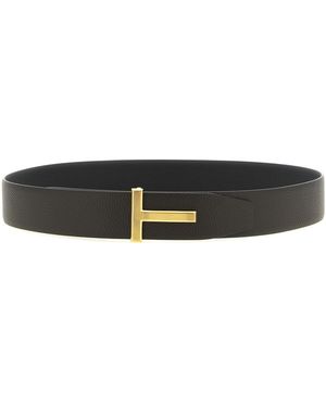 Tom Ford 'icon' Reversible Belt - Black