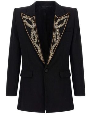 Lサイズ　BALMAIN ファー付きブルーブラックダウンジャケット TATRAS LANDWARDS ランドワーズ ダウンジャケット レディース