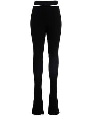 ANDREADAMO Ribbed Flared Trousers - Black