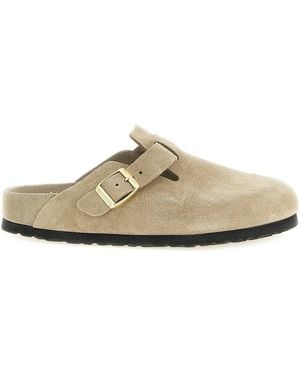 Birkenstock Clog Aus Veloursleder Mit Gravierter Schnalle - Braun