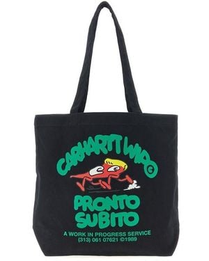 Carhartt Canvas Graphic Tote Tote Nero-Uomo - Multicolore