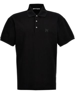 Palm Angels 'monogram' Polo Shirt - Black