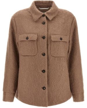 Peserico Overshirt Jacket With Bouclé Finish - Brown