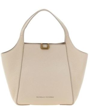 Brunello Cucinelli Borsa A Mano 'Sartorial Bucket' Piccola - Neutro