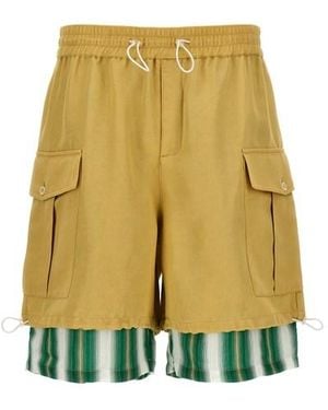 Wales Bonner 'roam Cargo' Bermuda Shorts - Yellow