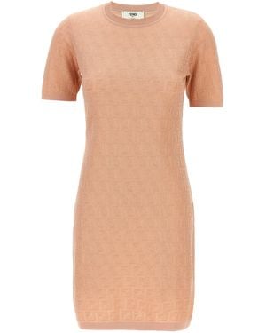 Fendi Ff Cotton Dress - Pink