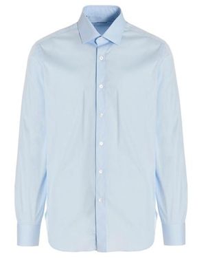 Barba Napoli Camicia popeline - Blu