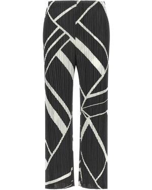 Pleats Please Issey Miyake 'Fold Line' Trousers - Black